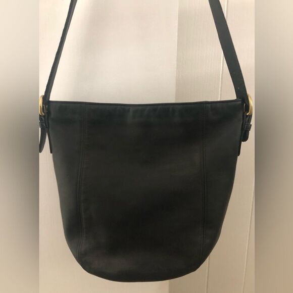 Coach Vintage Monterey Hobo Black Leather Bucket Bag - Picture 5 of 13